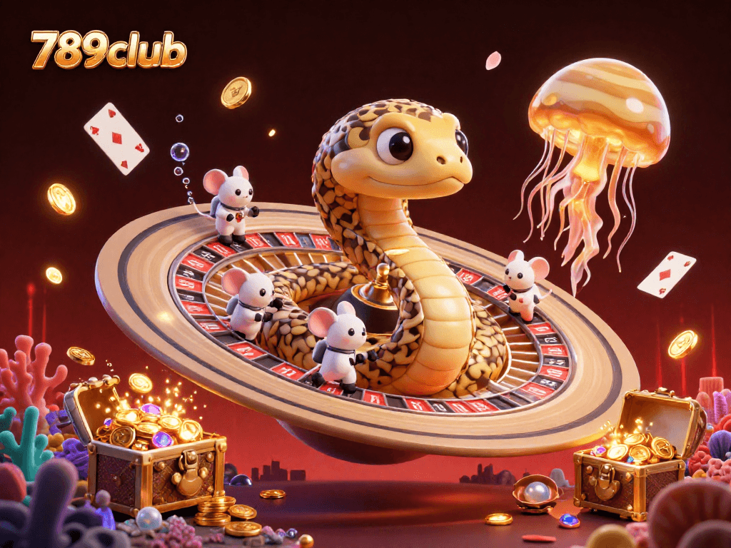 Bet on cosmic adventures with 789club's immersive 3D gambling scene filled with vibrant details.