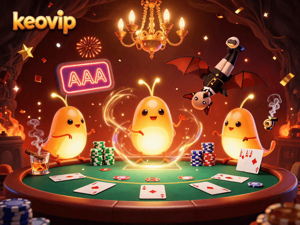 Experience the magical glow of keovip’s cave casino with luminous glowworms and poker excitement.