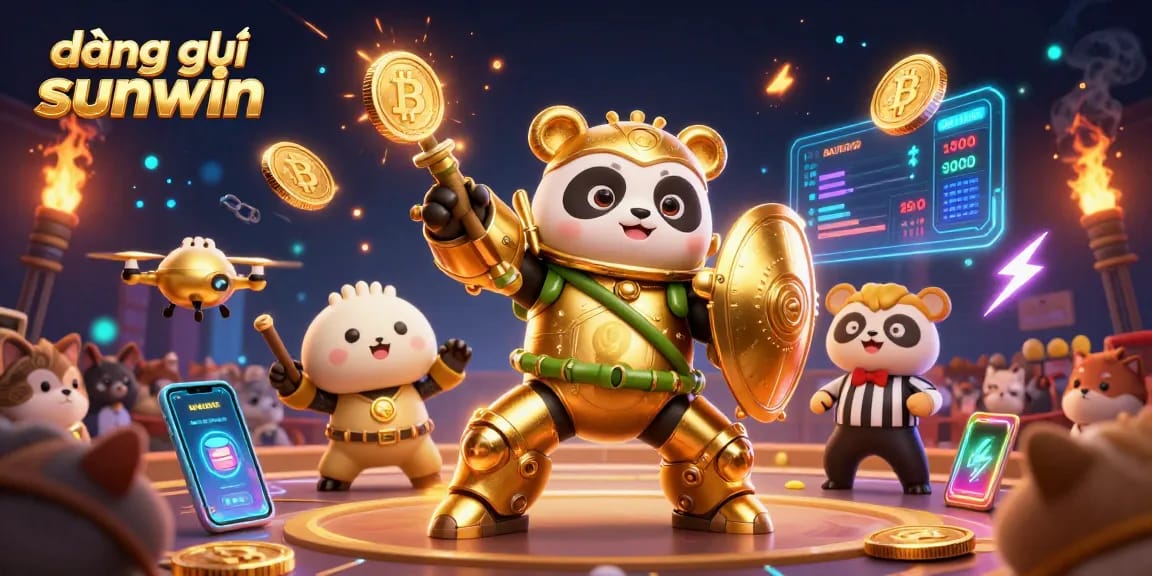 Engage in action with đăng ký sunwin, showcasing a competitive arena of gamblers and crypto elements.