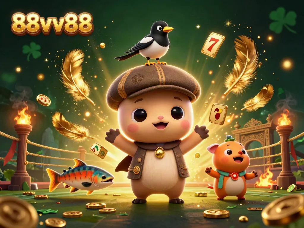 Engage with the exciting casino experience at 88vv88, showcasing a vibrant 3D scene of gaming action.