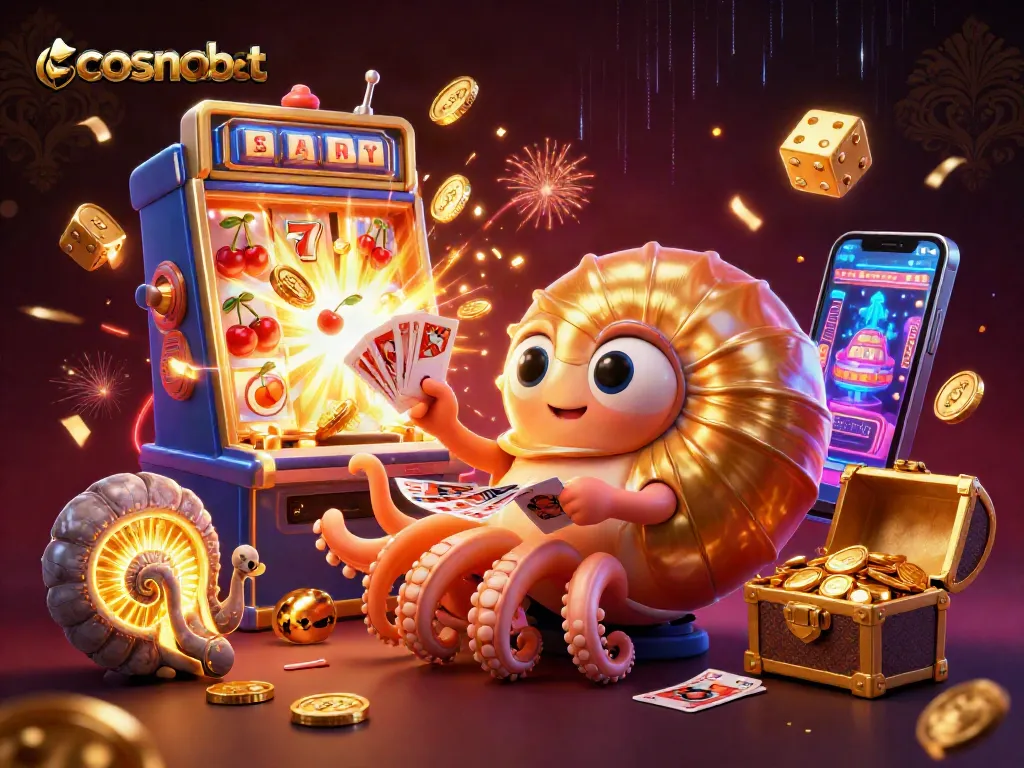 Experience thrilling gaming moments with cosmobet's dynamic casino scene featuring vibrant slot machines.