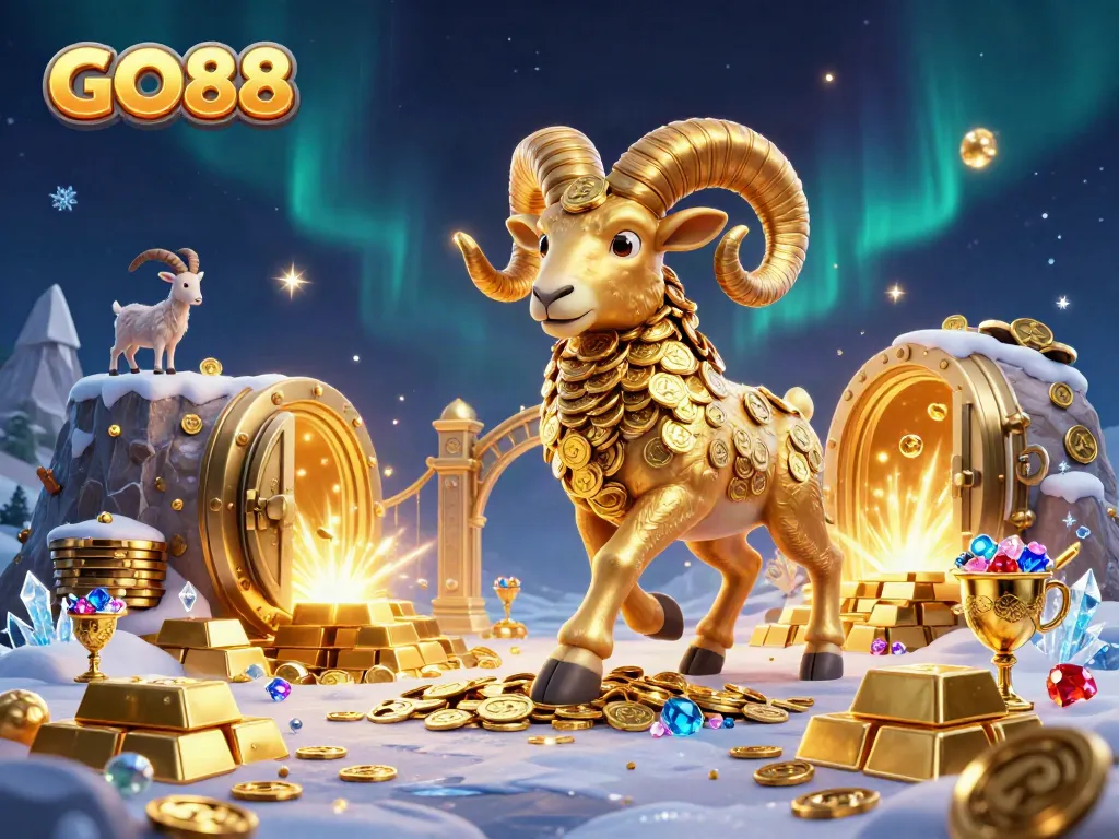 Engage with GO88's thrilling world of casino entertainment featuring dynamic gold and vibrant elements.
