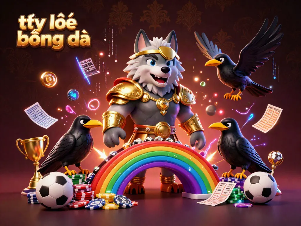 Engage with tỷ lệ bóng đá through dynamic odds and betting action in this illustrative art piece.