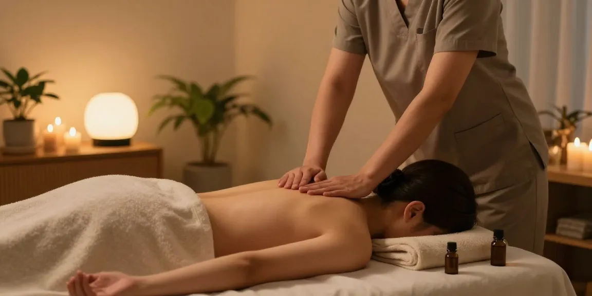 Comforting 강남출장마사지 session with a therapist creating a soothing atmosphere.