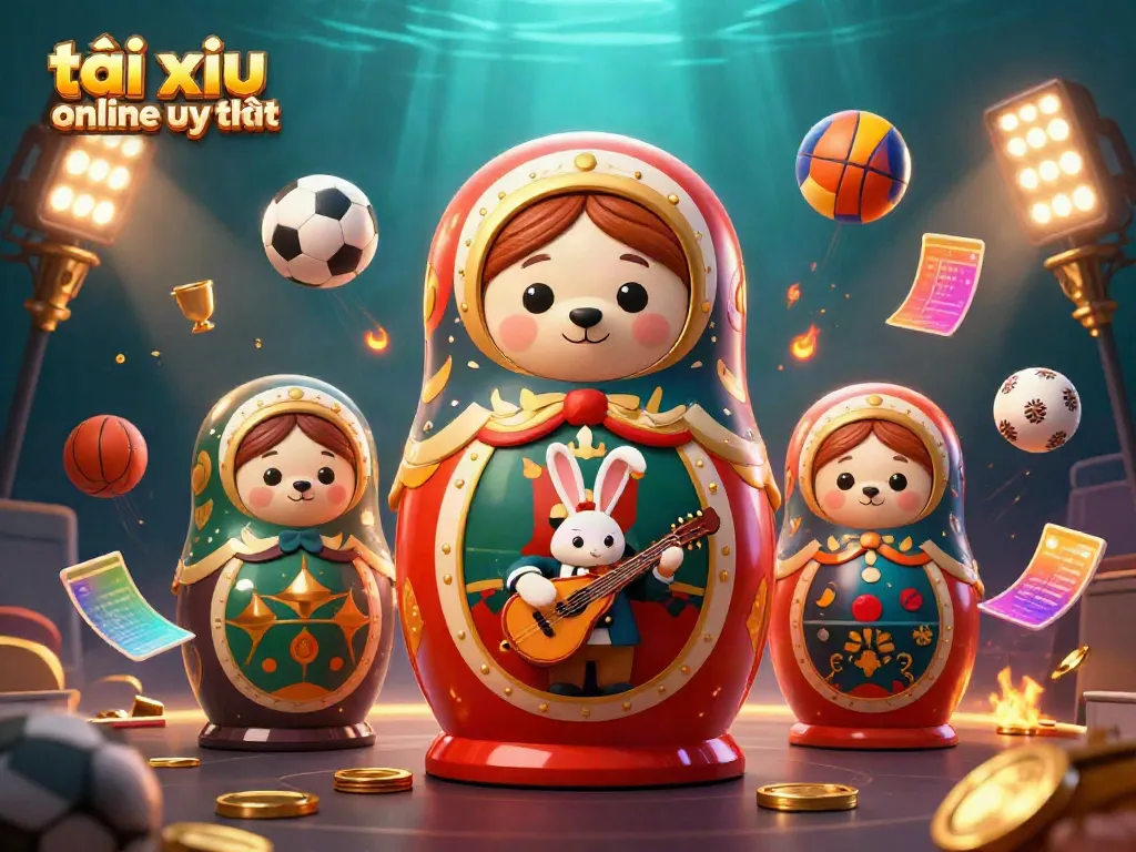 Engaging illustration showcasing tài xỉu online uy tín with vibrant casino elements and animated characters