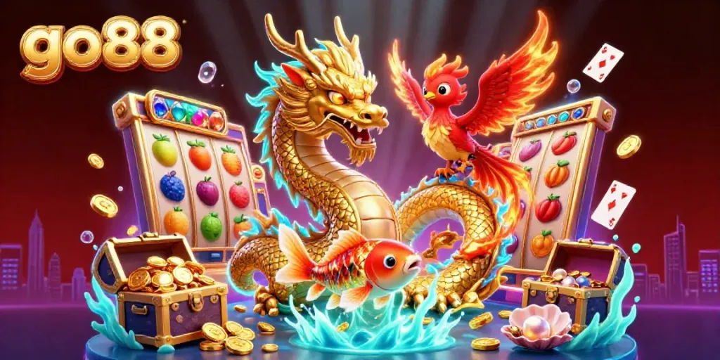 Engage in exciting gaming at go88 with a golden dragon, phoenix, and jackpots overflowing with riches.