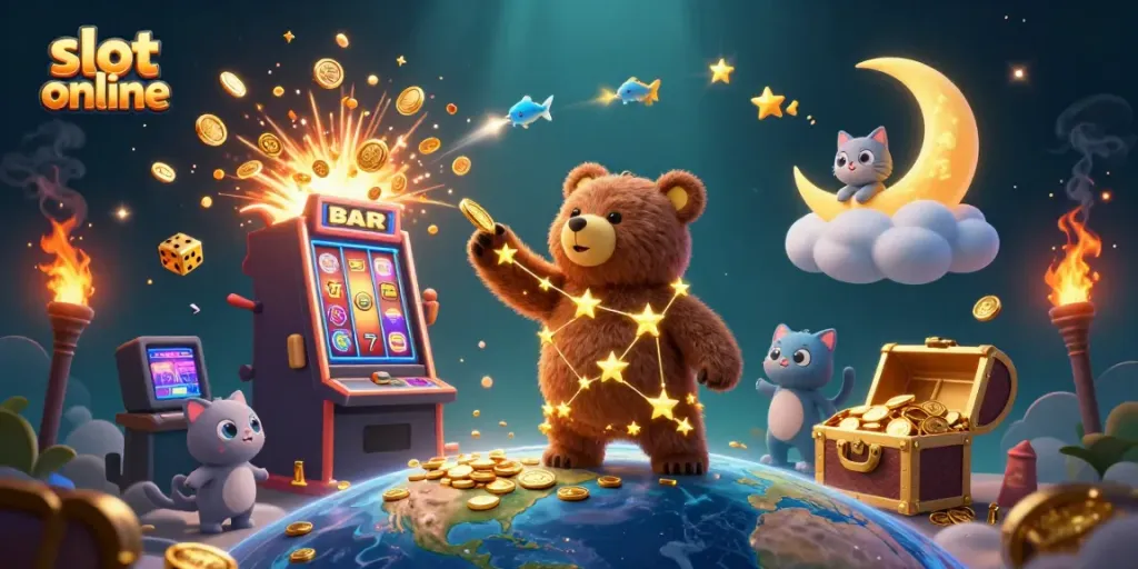 Engage with fun slot online experience inspired by a vibrant casino world full of excitement.