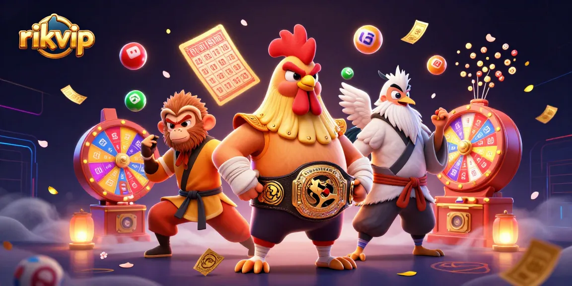 Engage in exciting games at rikvip with vibrant lottery elements and dynamic characters.