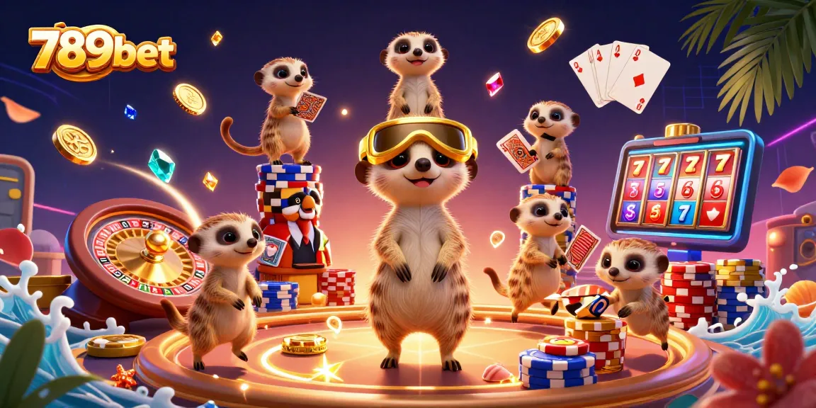 Experience winning moments at 789bet’s vibrant casino with meerkats managing an exciting gambling scene.