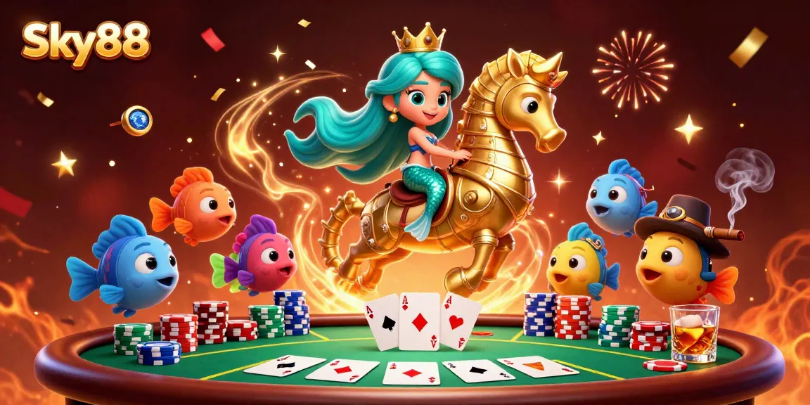 Experience thrilling gameplay at Sky88 with colorful characters and rich casino elements.