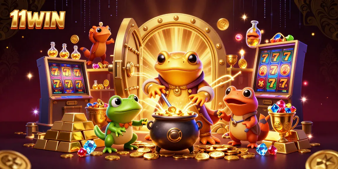 Win big with 11WIN slots featuring vibrant treasure and magical elements.