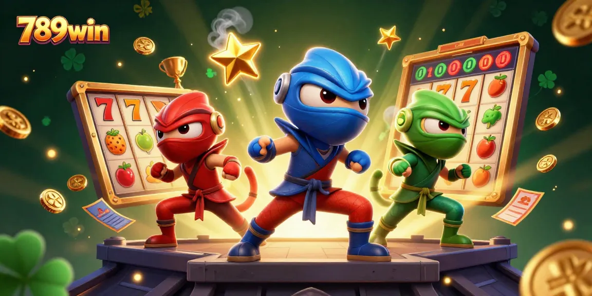 Engage in thrilling slots action with 789win as colorful characters showcase dynamic game elements.
