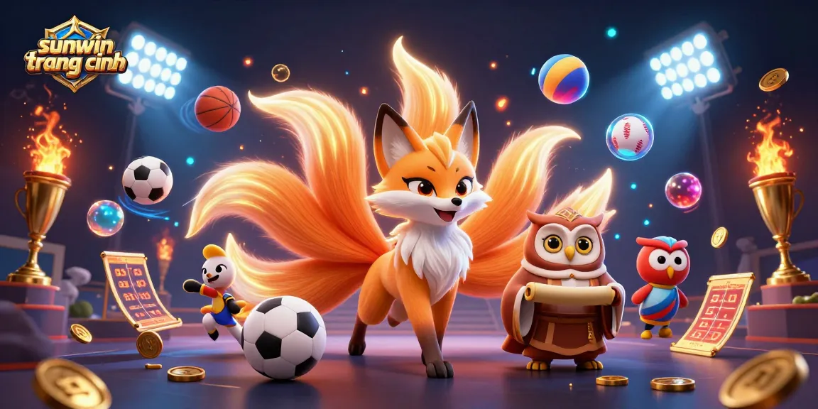 Experience the excitement of sunwin trang chính with vibrant 3D characters and dynamic sports elements.