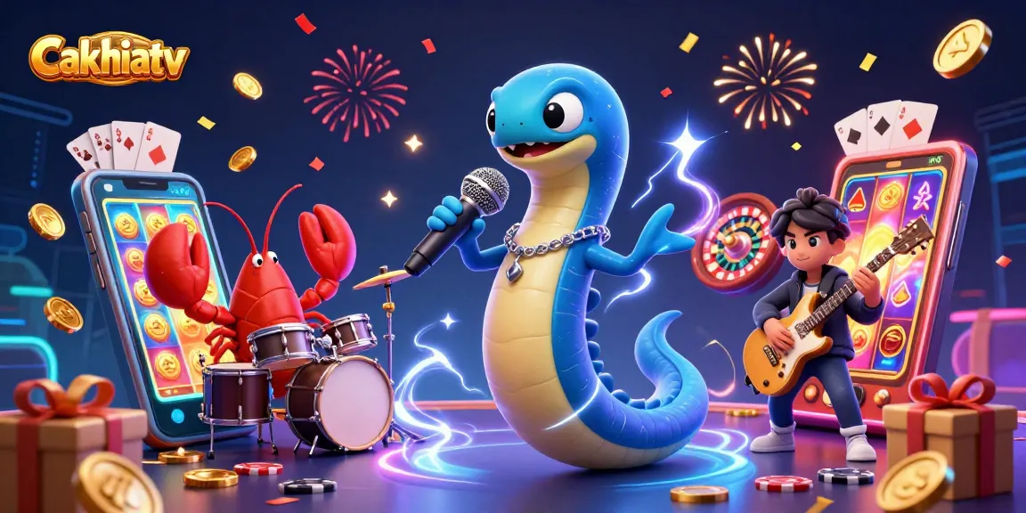 Cakhiatv electrifies viewers with a vibrant underwater casino scene featuring a DJ electric eel, lobster drummer, and seahorse guitarist.