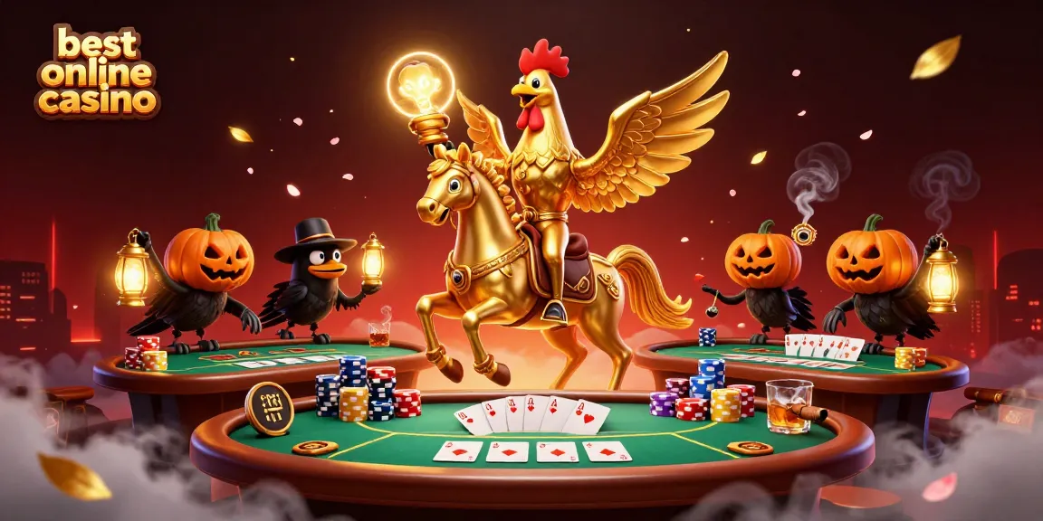 Experience the excitement of the best online casino with vibrant poker game elements and fantastical characters.